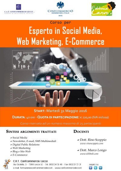 Esperto in Social media, Web Marketing, E-Commerce”