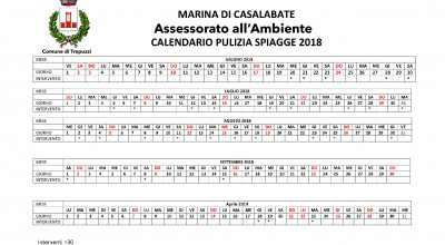 MARINA DI CASALABATE - ASSESSORATO ALL'AMBIENTE - CALENDARIO PULIZIA SPIAGGE ...