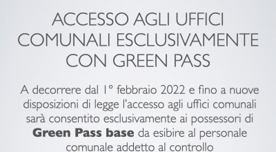 Obbligo di green pass base per l'utenza