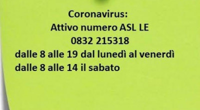 Coronavirus: linea telefonica dedicata - ASL Lecce